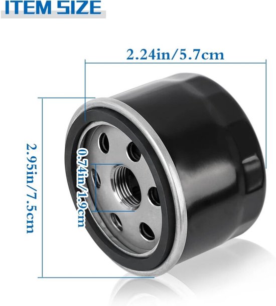 Geschikt voor Vervangend oliefilter voor Kawasaki 49065-7007 49065-7002 49065-2057 49065-2076 49065-2077 Kawasaki FR541V FR600V FR651V FR691V FR730V FS481V FS541V FS600V van HifloFiltro — afbeelding 2