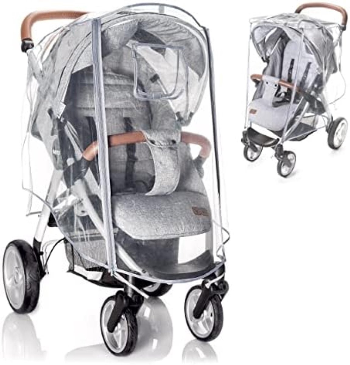 Universele Regenhoes voor Buggy's en Kinderwagens - Waterdicht met Handig Contactraampje en Ritssluiting - Geschikt voor Alle Modellen