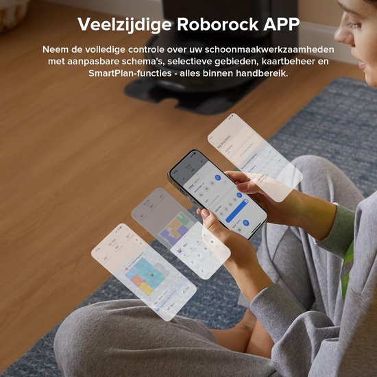 Roborock QV 35A robotstofzuiger - 8000Pa - met dweilfunctie - anti-verstrengeling - Dual Liftable Spinning Mops - Reactive Tech Obstacle Avoidance - Zelfreinigend - 2,7 L stofzak - 4 L watertank - Qrevo Plus/Qrevo upgrade
