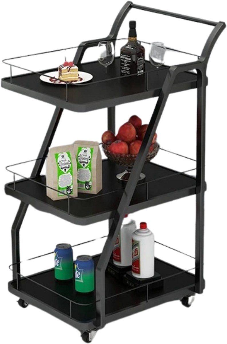 Bovista Bar Cart - Serveerwagen - Serveerkar - Keukentrolley - Drank Trolley - Keuken - Bijzettafel - Restaurant - Stijl 4