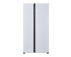 Heinner HSBS-HM532NFGWHE++ Amerikaanse Side-by-Side Koelkast – 532 L – No Frost – Smart Eco Functie – Snel Koelen – Deur-alarm – Wit Glas – 5 Jaar Garantie