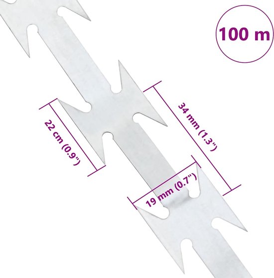 vidaXL Fil barbelé BTO-22 NATO 100 m acier