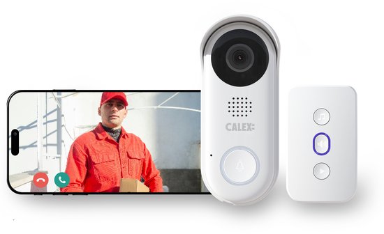 Calex Slimme Video Deurbel 2K Bedraad Wit met Nachtzicht - Calex - €56,24