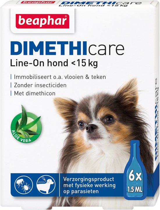 Beaphar Dimethicare Line-on Hond <15 kg - 6 Pipetten