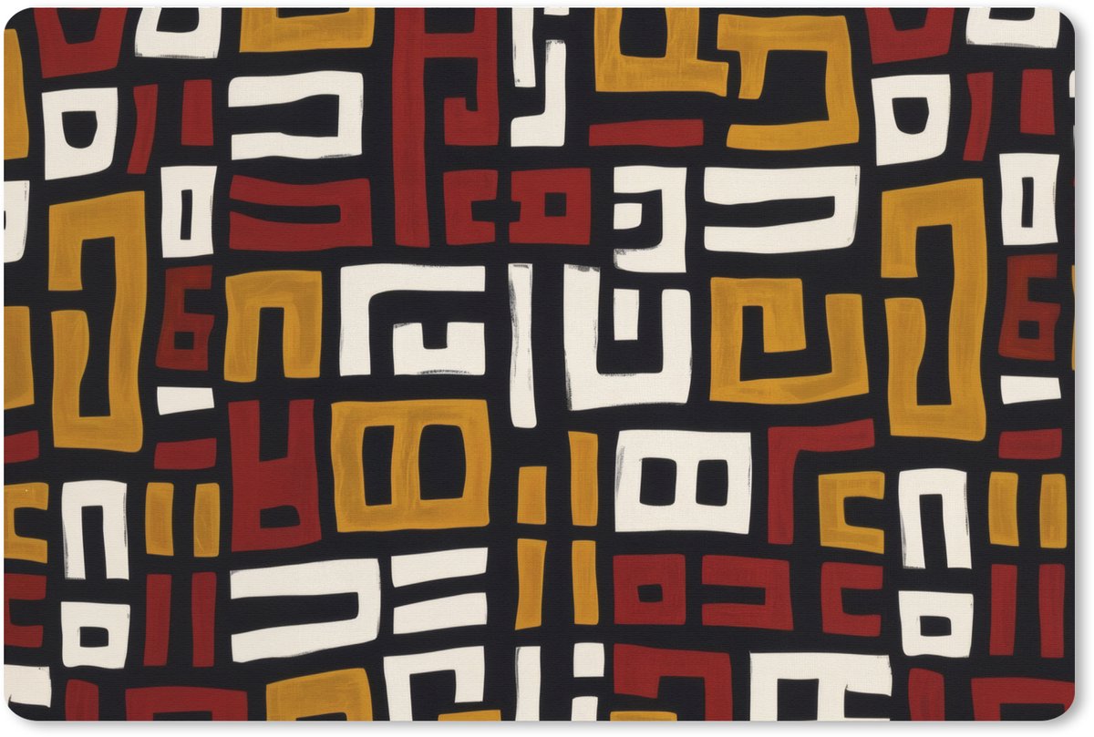 Muismat XXL 90x60 cm - Bureau onderlegger - Bureau mat Abstract - Patroon - Rood - Bureaumat - Gaming mousepad xl - Bureaulegger groot - Computer deskmat