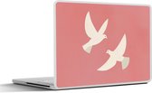 Laptop sticker - 14 inch - Duiven - Wit - Sierlijk - 32x5x23x5cm - Laptopstickers - Laptop skin - Cover