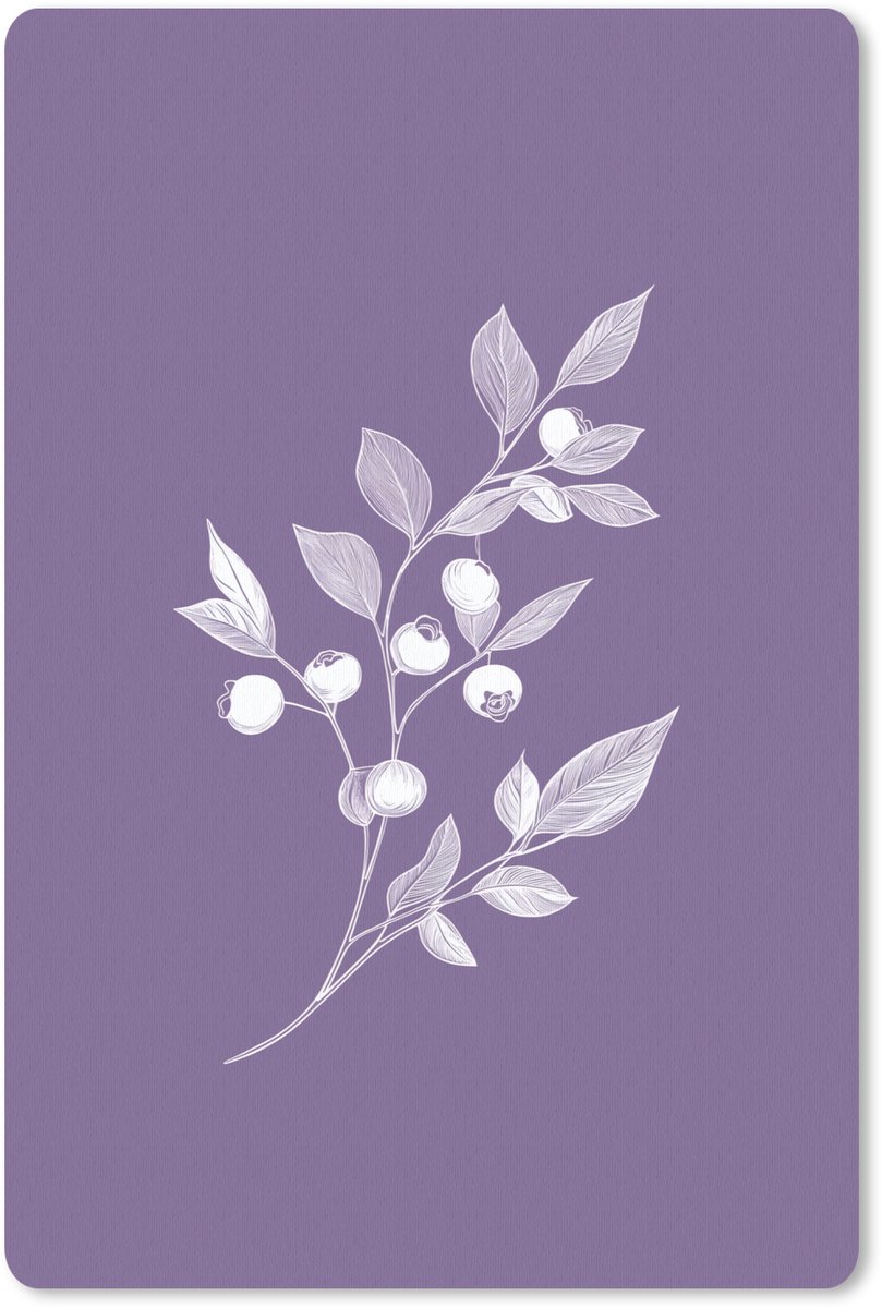 Muismat 18x27 cm - Mousepad Tak - Sierlijk - Bladeren - Minimalistisch - Muismatten