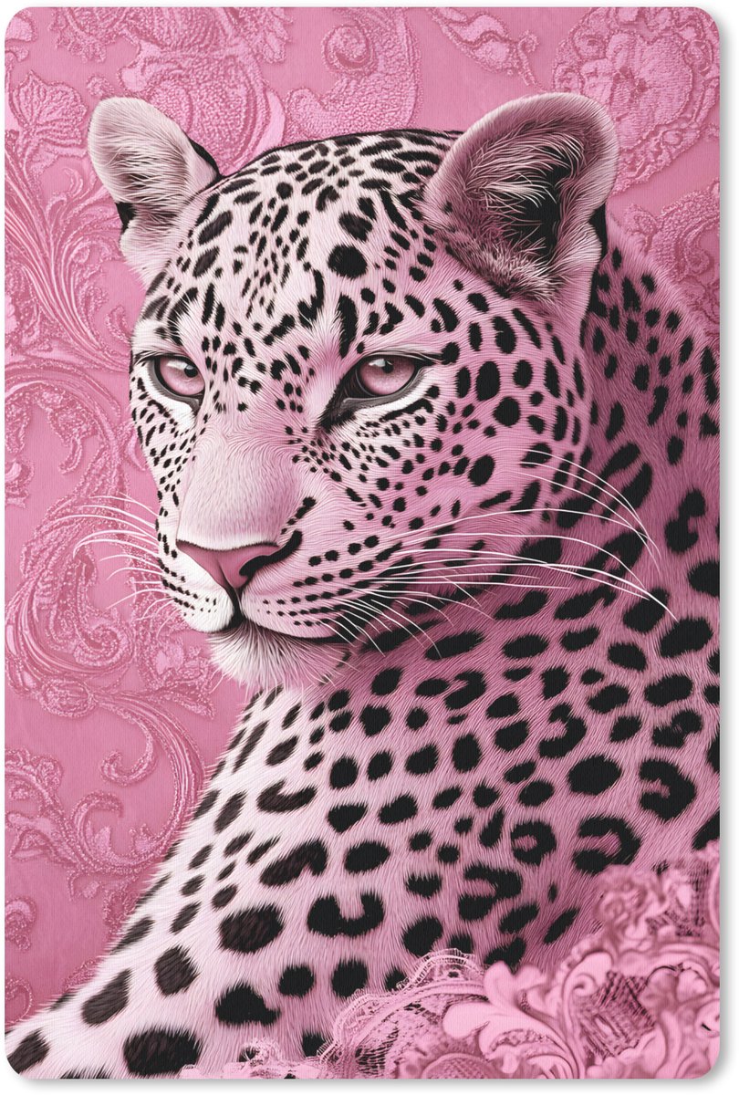 Muismat 18x27 cm - Mousepad Panter - Luxe - Roze - Muismatten