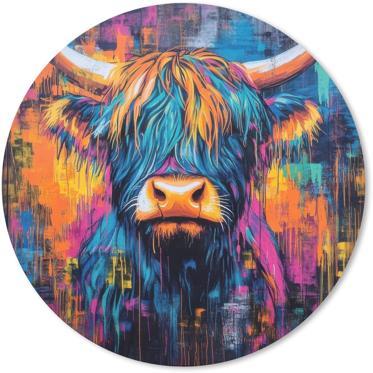 Muismat rond 20x20 cm - Mousepad Marmer - Modern - Goud - Ronde muismatten