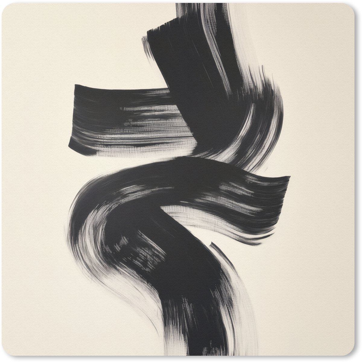 Muismat 30x30 cm - Mousepad Strepen - Zwart - Abstract - Muismatten