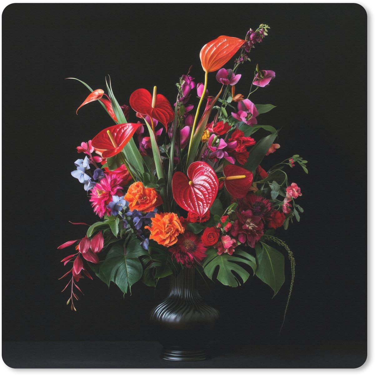 Muismat 30x30 cm - Mousepad Bloemen - Boeket - Sierlijk - Muismatten