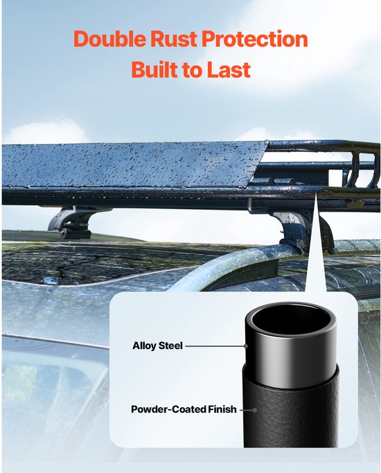 Panier de toit de voiture (1095 x 1270 x 105 mm) - Panier de toit universel en acier inoxydable avec une capacité de charge jusqu'à 68 kg, idéal pour les SUV et les camions.