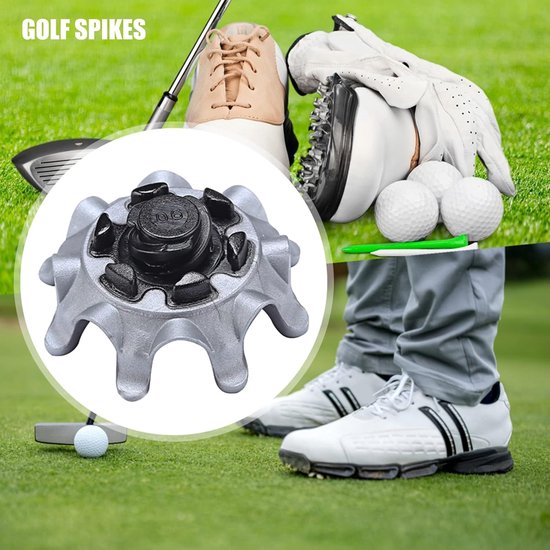 14 stuks - Golfschoen spikes - Zachte quick-spin spikes - Vervangende noppen voor golfschoen spikes - Grijs - Zwart - 2.5*1 cm - Geschikt voor golfschoenen van Merkloos — afbeelding 3