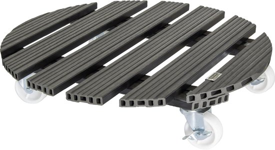 Wagner Pflanzenroller WPC 38,5 x 38,5 x 11 cm I Blumenroller für Ausse