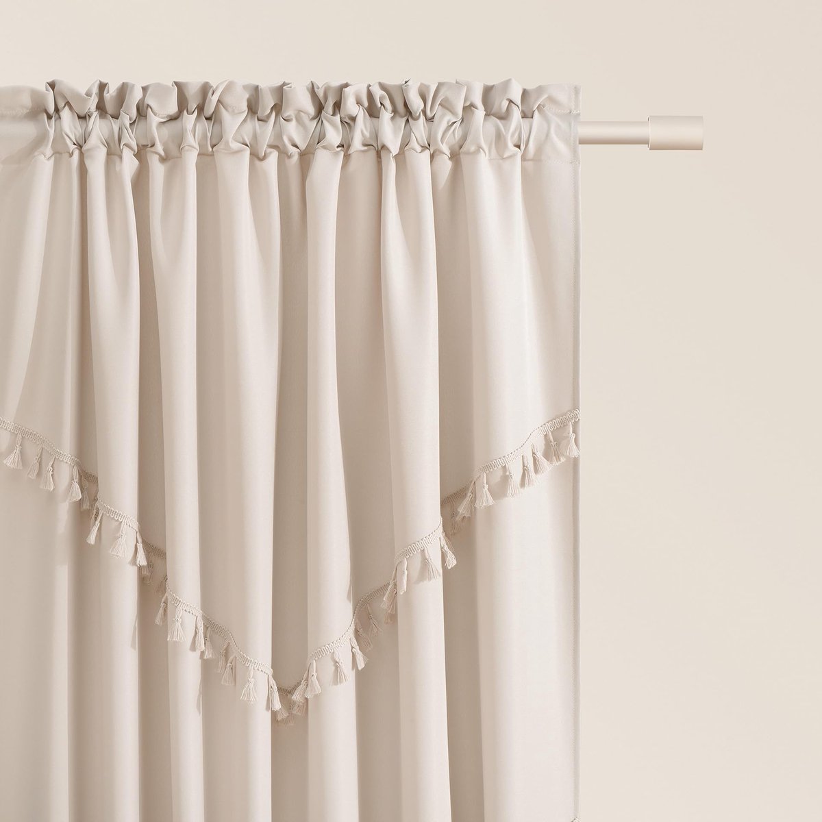 Ibenzoa® Verduisterende Rolgordijnen met Golfeffect, Lichtbeige, 140x250cm - Voor Woonkamer en Slaapkamer