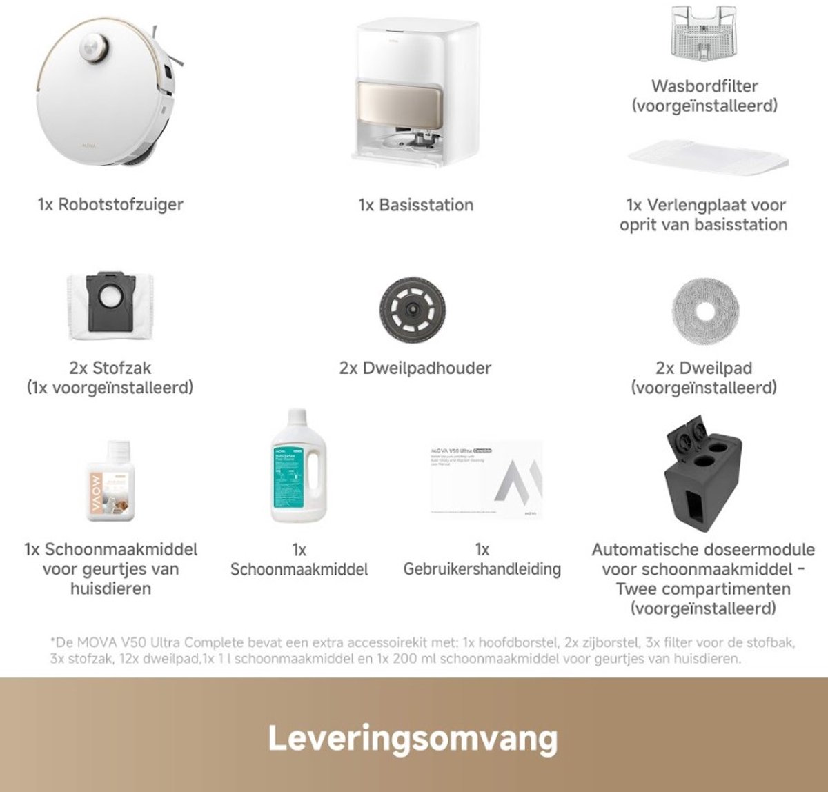 MOVA V50 Ultra Complete – Robotstofzuiger met Dweilfunctie - Zelfreinigend Station - 24.000 Pa Zuigkracht & Thermodweil - Slimme Navigatie - Geschikt voor Huisdierharen - Zwart — afbeelding 7