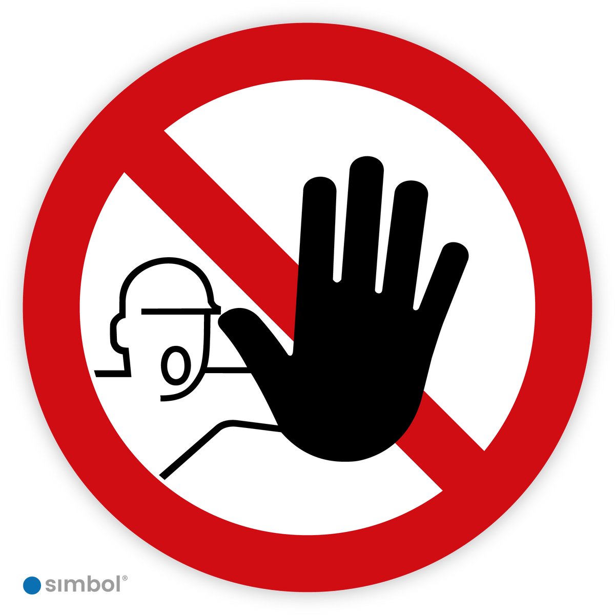 Simbol® - Vloerstickers Verboden toegang voor onbevoegden - Anti-Slip - Formaat ø 30 cm.