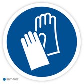 Simbol® - Autocollants Il est obligatoire de porter des gants de sécurité (M009) - Taille 25 x 25 cm.