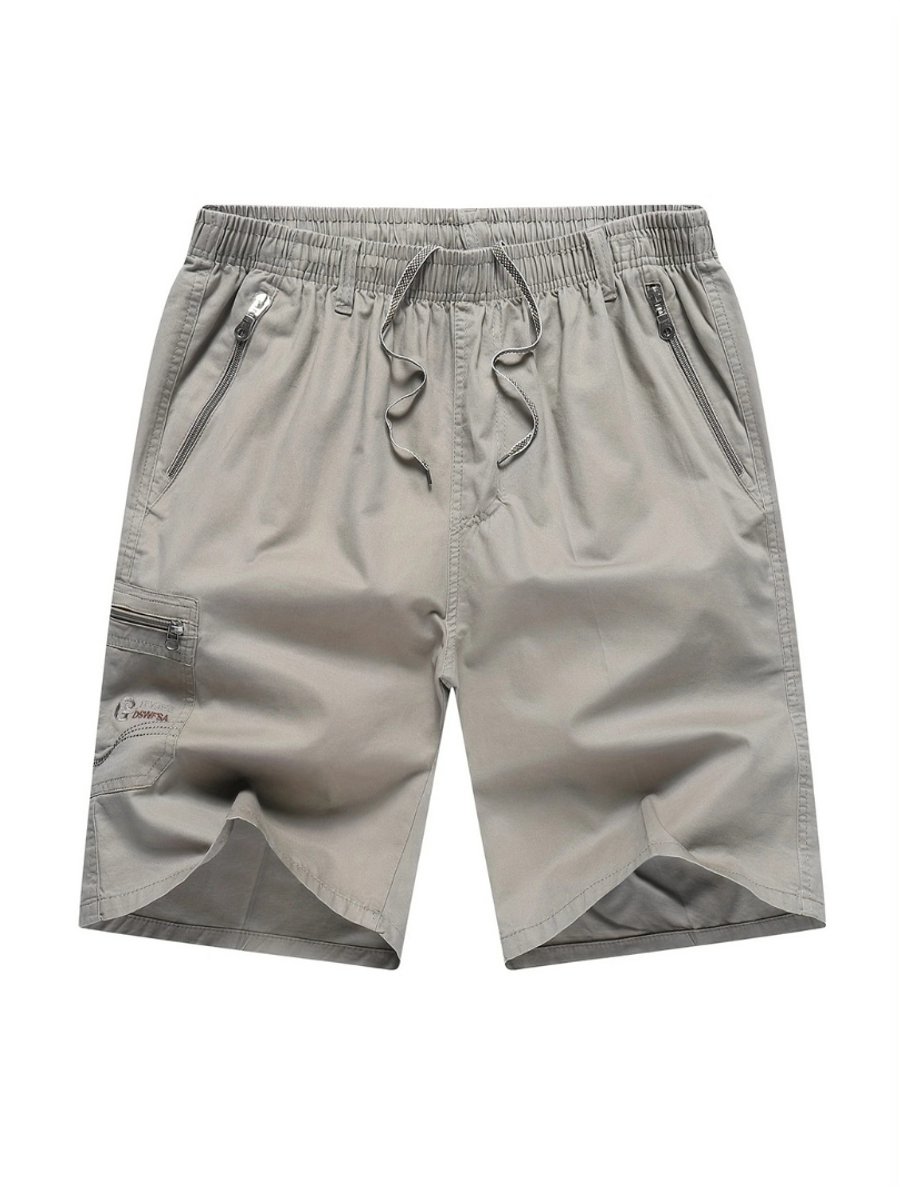 Nivard Korte Broek Heren Cargobroek Spijkerbroek met Zakken Volwassenen Jongens Shorts Lichtgrijs