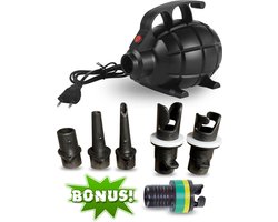 YouAre elektrische hogedruk luchtpomp | 600 Watt sterk | bajonet adapters | taps-toelopende opzetstukjes | voor AirTrack turnmat luchtbed — YouAre air gymnastiek mat mini-blower | Compacte lichtgewicht gym Lucht pomp opblazen leegzuigen compleet