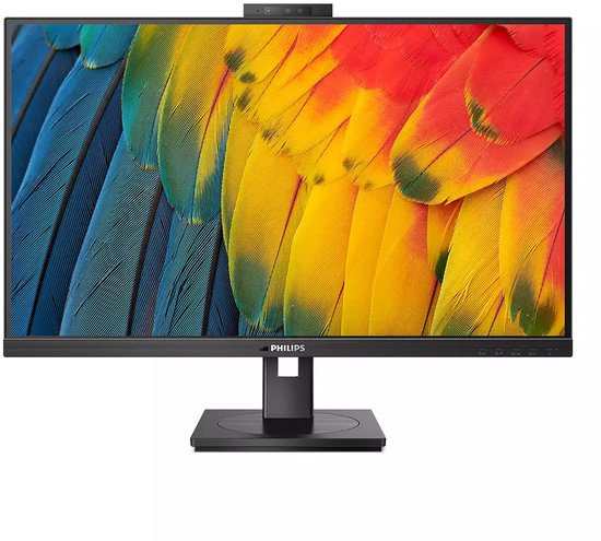 Philips 27B1U5601H - 27 Zoll QHD Monitor, 5 MP Webcam, hohenverstellbar, Lautsprecher (2560x1440, 75 Hz, HDMI, DisplayPort, USB-C, RJ45, USB Hub) schwarz