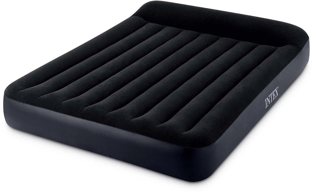 Intex 64143 Queen Pillow Rest Classic 2-Persoons Luchtbed 203x152x25 cm Zwart