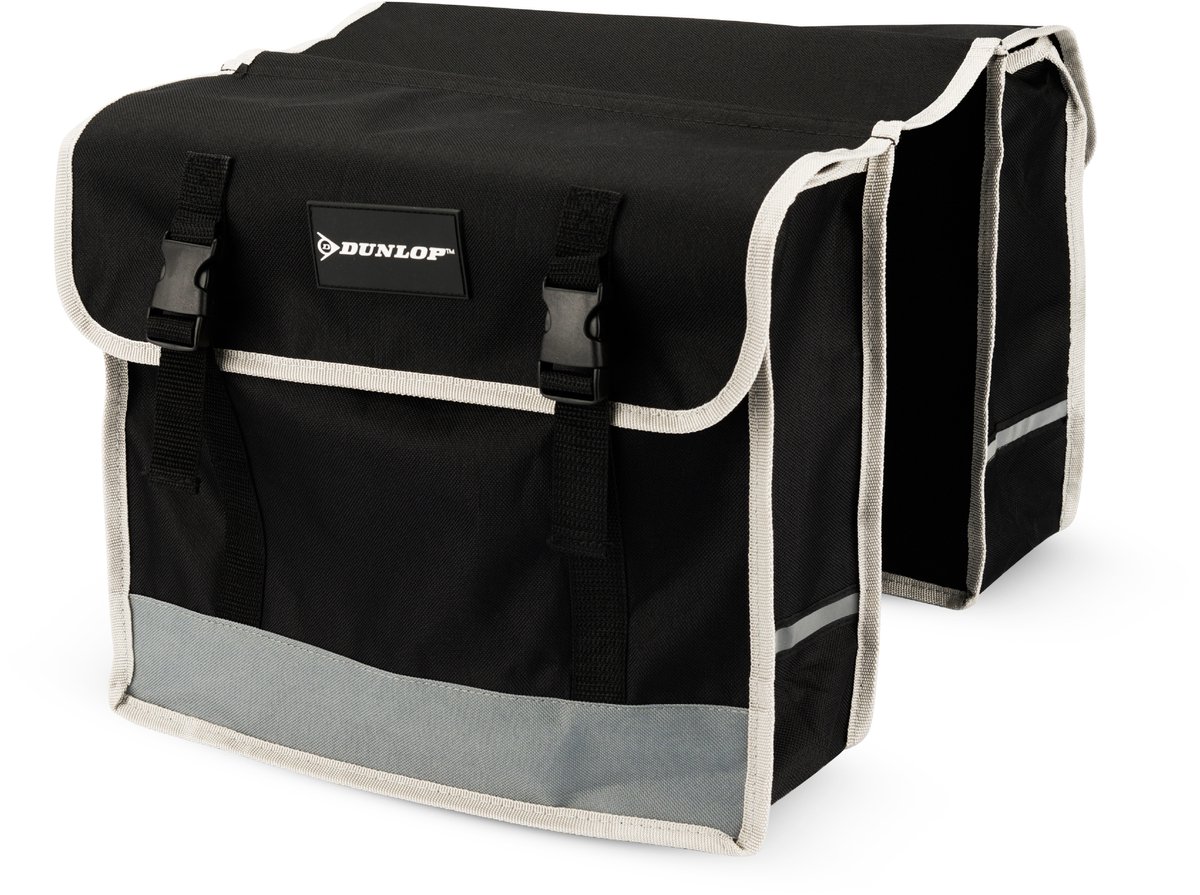 Dunlop - Zwarte dubbele fietstas 26 L - Waterdicht