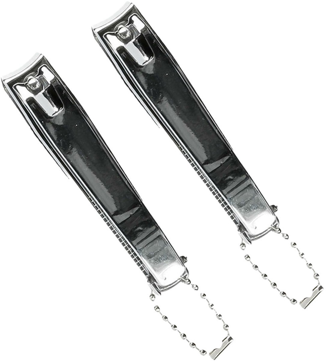 Benson Care Nagelknipper - 2x - met vijl - metaal - zilver - aan ketting - 8 cm - nagel verzorging