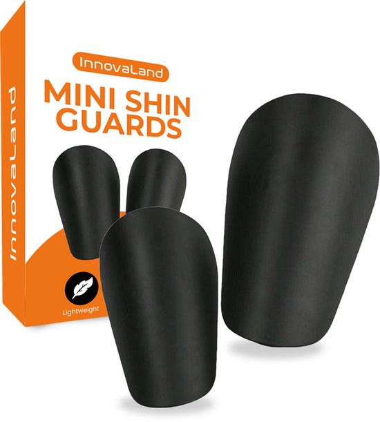 Innovaland – Mini Scheenbeschermers – 1 Paar – Zwart – 8*5 CM – Extra Klein – Mini Scheenbeschermers Voetbal – Kind – Volwassenen – Mini Shin Pads – Scheenbeschermer