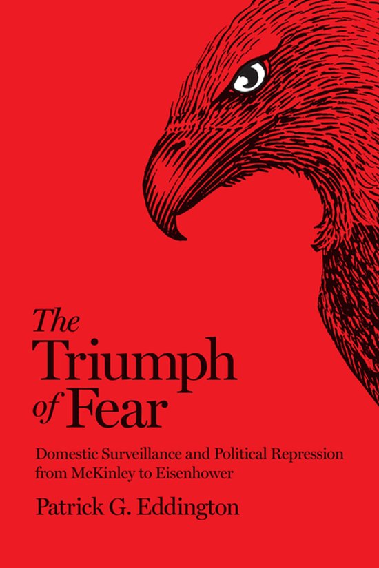 Boek met de titel 'The Triumph of Fear' op een rode achtergrond met de kop van een adelaar.