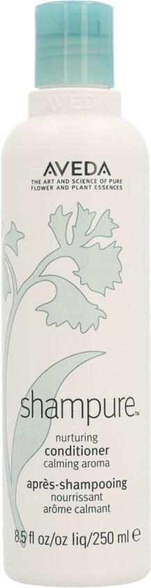 AVEDA Shampure Nurturing Conditioner fles met groene dop en bloemendessin.