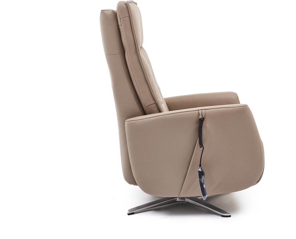 Swiss-Relax - Sta op stoel - Sereno - Taupe - Leer - gebruiksklaar afgeleverd - leder - draaibaar - elektrisch - relaxfauteuil – foto 7