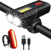 Éclairage de vélo rechargeable par USB - Éclairage de vélo LED ultra-lumineux pour la nuit - Éclairage avant et arrière - Phare LED étanche pour vélo de route et VTT - Lampe de vélo - Éclairage de vélo - Éclairage de vélo