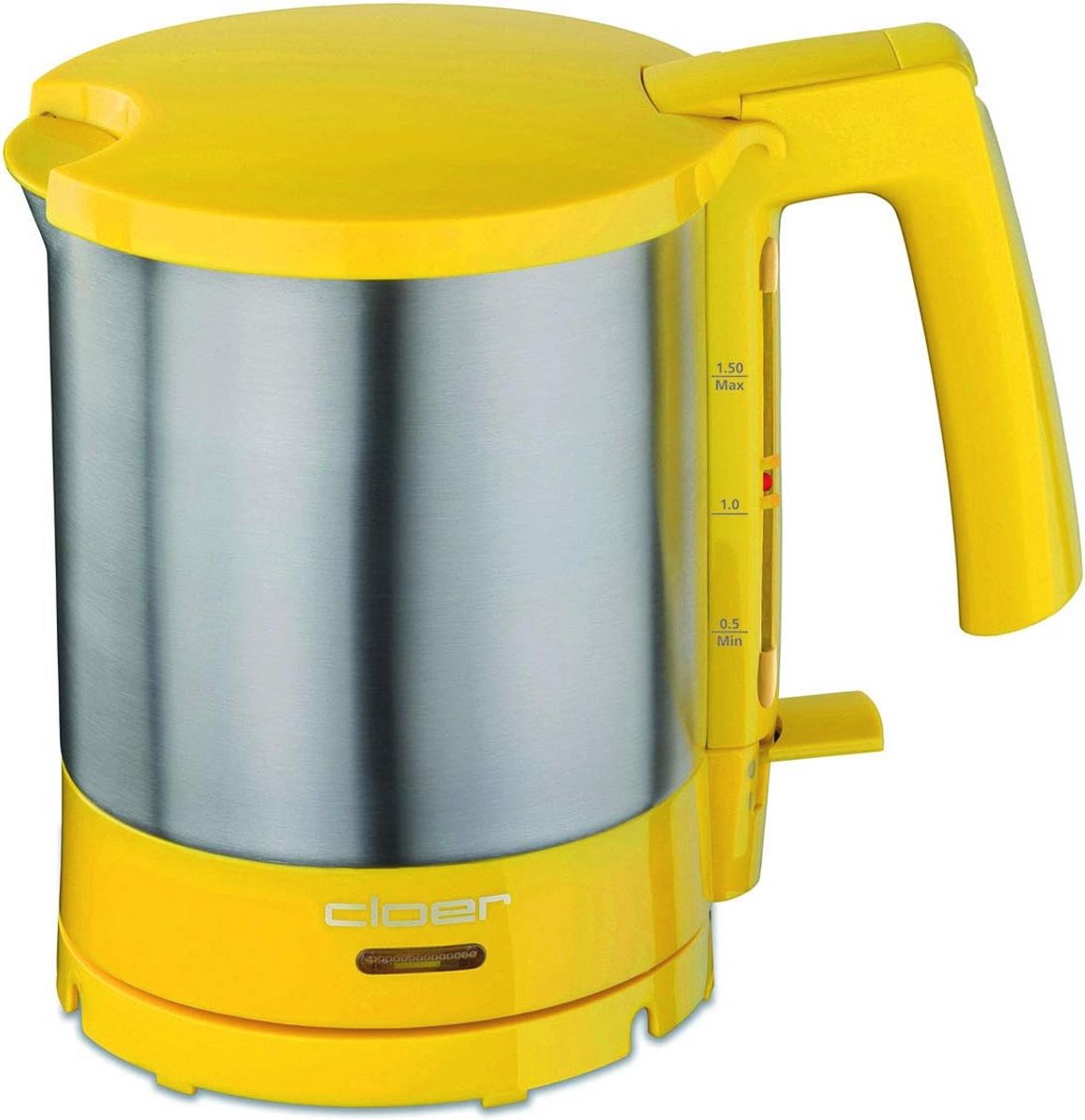 Waterkoker 1,5 liter met droogkook- en oververhittingsbeveiliging – Geel, Roestvrij Staal