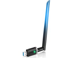Xssive WiFi Adapter USB - 1300Mbps (AC1300) - Dual Band 2.4GHz & 5GHz - USB 3.0 - Met 5dBi Externe Antenne