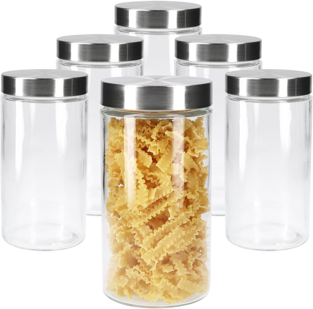 Set van 6 Bera voorraadpotten 1,7L