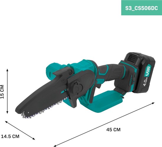 Zylo® Mini Kettingzaag - Kettingzaag Accu - Hand Kettingzaag - Zwart en Groen - ‎41 x 15 x 15 cm van Zylo — afbeelding 2