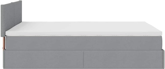 vidaXL Lit ottoman avec matelas, 140 x 200 cm, tissu, gris clair