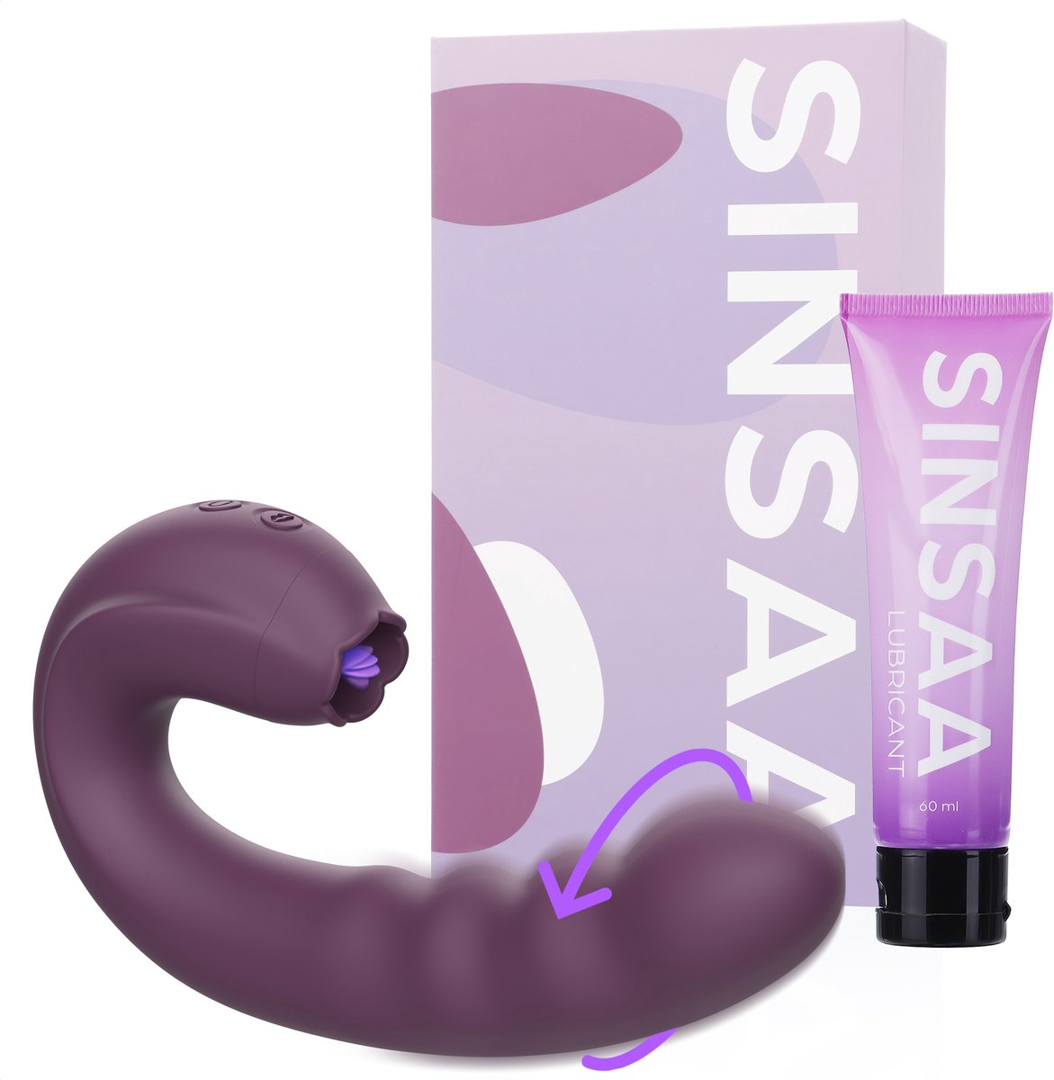 Sinsaa Zoë Tong Vibrator - Likende Tong Vibrator - Clitoris Zuiger - Dildo Vibrator - Likkende Tong - Bef Vibrator - Clitoris Stimulator - Sex Toys voor vrouwen - 10 Likstanden - 3 Rotatiestanden - Siliconen - Voor hem - Voor haar