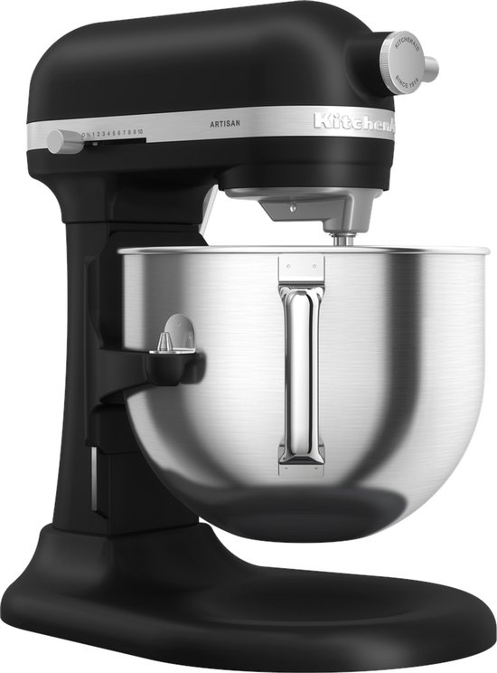 KitchenAid Artisan Standmixer met in Hoogte Verstelbare Kom - Krachtig, stil, 11 snelheden, roestvrijstalen accessoires en capaciteit van 6,6L - Matzwart van KitchenAid — afbeelding 2