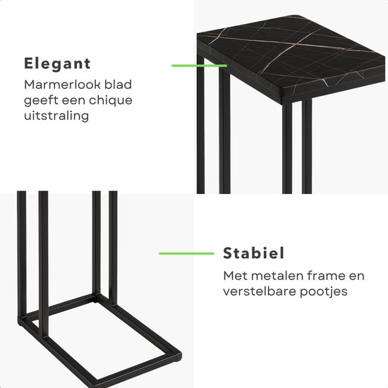 Bijzettafel,Salontafel,Banktafels voor woonkamer, eenvoudige mobiele salontafel voor woonkamer eetkamer thuis boerderij kantoor balkon buiten middentafel met metalen poten