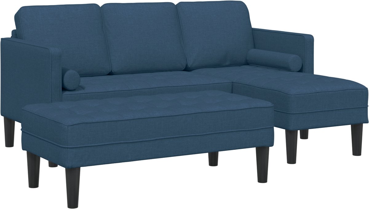 vidaXL - Bankstel - 2 - st - Blauw - Polyester