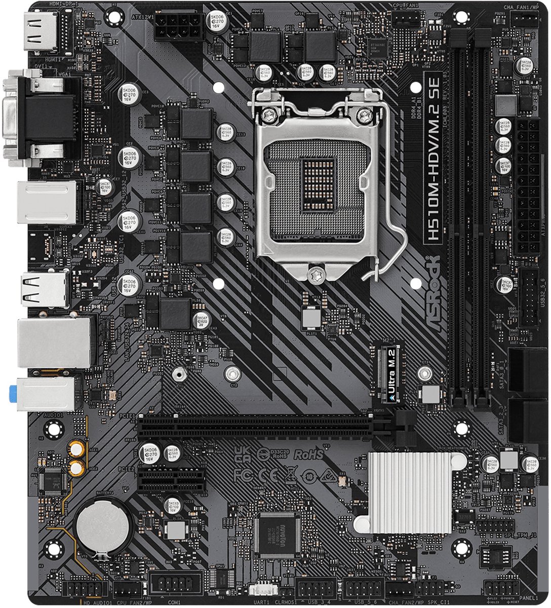 Asrock H510M-HDV/M.2 SE Intel H470 LGA 1200 (Socket H5) micro ATX