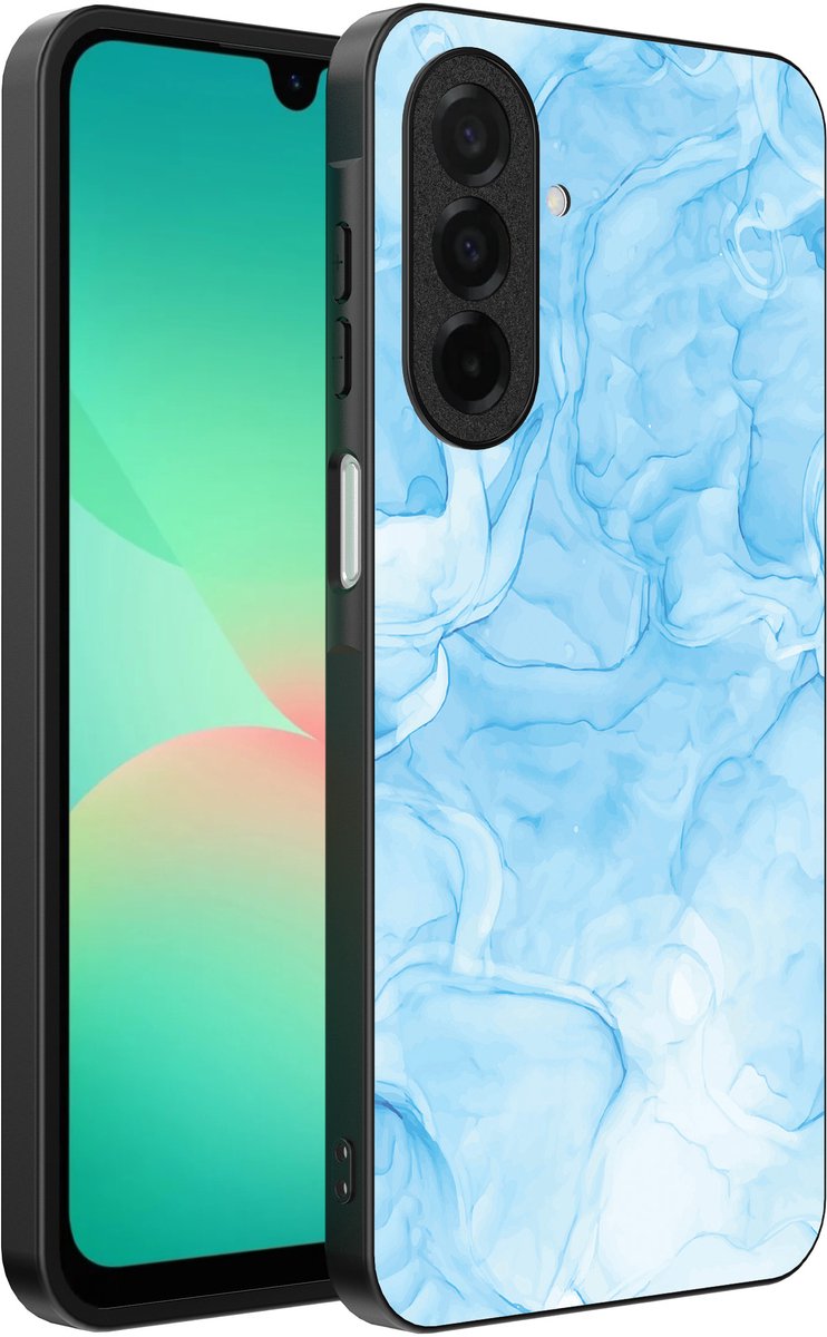 Smartphonica Telefoonhoesje Geschikt voor Samsung Galaxy A26 met marmer opdruk - TPU backcover case marble design - Lichtblauw geschikt voor Samsung Galaxy A26