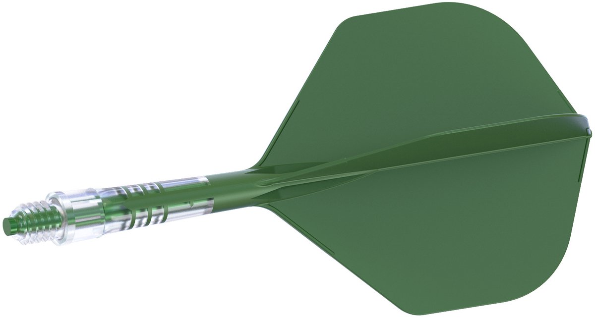 Cuesoul ROST T19 Integrated Dart Flights Small Standard Wing Carbon Green - Dart Flights
