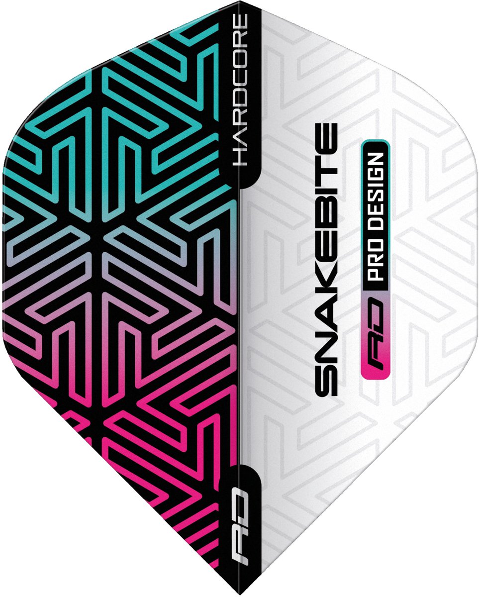 Red Dragon Peter Wright Hardcore Premium Snakebite White & Rainbow - Dart Flights