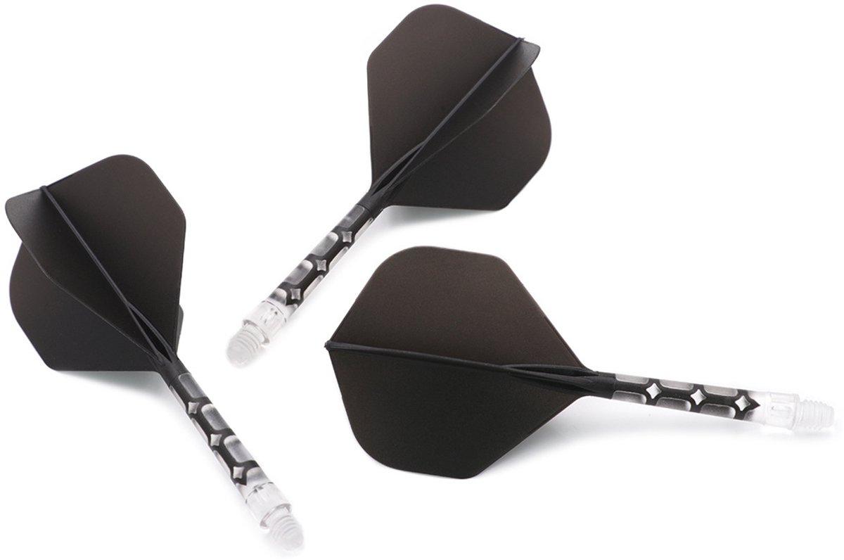 Cuesoul - ROST T19 Integrated Dart Flights - Standard Shape - Clear Black M