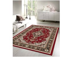 Klassiek Rood Oosters Vloerkleed – Nain Medaillon Collectie - Traditioneel Vintage Tapijt- 280x380CM