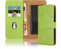Hoesje geschikt voor LG SPIRIT in GROEN met kaartslot, 360 graden beschermhoes PU lederen mobiele telefoon etui case cover