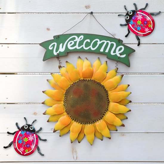Metalen Lieveheersbeestje Hek Hanger Muur Opknoping Outdoor Tuin Decor Rood (16cm